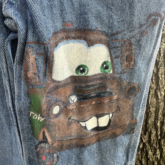 Custom Hand painted Cars Overalls on Vintage OskKosh B'Gosh Size 6X - Picture 5 of 10